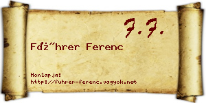 Führer Ferenc névjegykártya