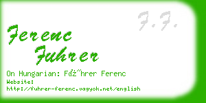 ferenc fuhrer business card